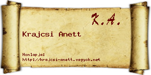 Krajcsi Anett névjegykártya